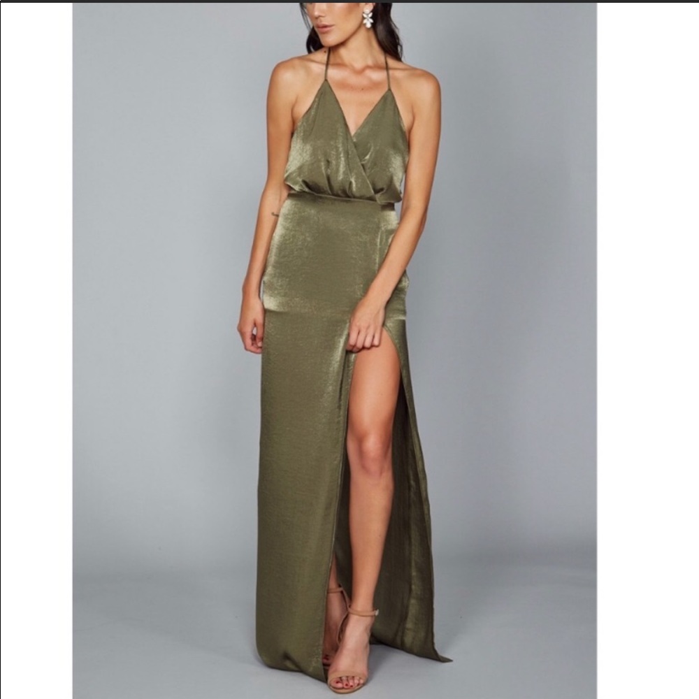 Revolve Donna Mizani Olive Green Dress